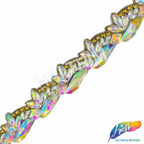 1 3/4" Multicolored Resin Iridescent Stone Iron on Trim, IRT-017-1