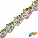 1 3/4" Multicolored Resin Iridescent Stone Iron on Trim, IRT-017-1