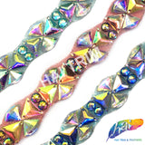 1” Multicolored Resin Stone Iron on Trim, IRT-092