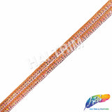 3/8" Peach Orange/Pink AB Rhinestone Chain Iron on Trim, IRT-115-1