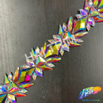 1 1/2" Multicolor Spike Iron On Trim, IRT-159