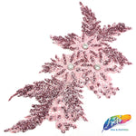 Embroidered Flower Applique with Glitter and Rhinestones, LAP-43