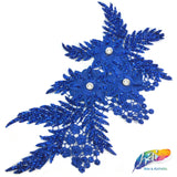 Embroidered Flower Applique with Glitter and Rhinestones, LAP-43