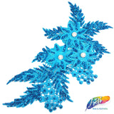 Embroidered Flower Applique with Glitter and Rhinestones, LAP-43