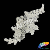 White/Crystal/Silver Beaded Rhinestone Lace Applique, LAP-45