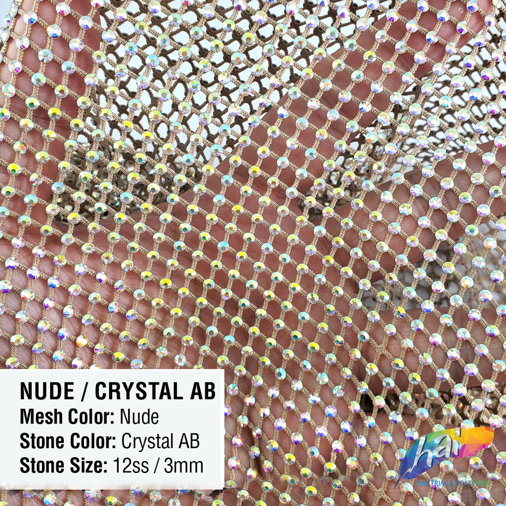 36 X 48 Multicolored Rhinestone Mesh, Stretchable Black Fabric Crystal  Iridescent White Fishnet Crystal AB Stretchy Sheets 