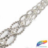 3/4” Spiral Pearl Rhinestone Trim, PRL-11