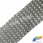 8-Row Silver/Black Rectangle Stud Plastic Banding, PSB-014