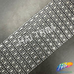 8-Row Silver/Black Rectangle Stud Plastic Banding, PSB-014