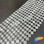 12-Row Silver Flower Stud Plastic Banding, PSB-017