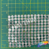 12-Row Silver Flower Stud Plastic Banding, PSB-017