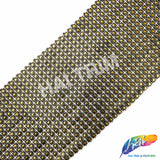 18-Row Gold/Black Square Stud Plastic Banding, PSB-018