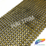 18-Row Gold/Black Square Stud Plastic Banding, PSB-018