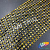 16-Row Gold/Black Round Stud Plastic Banding, PSB-019