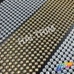 12-row Round Plastic Stud Banding with Rhinestones, PSB-021