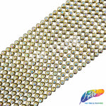 12-row Round Plastic Stud Banding with Rhinestones, PSB-021