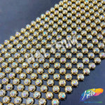 12-row Round Plastic Stud Banding with Rhinestones, PSB-021