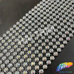 12-row Round Plastic Stud Banding with Rhinestones, PSB-021