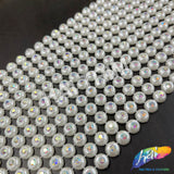 12-row Round Plastic Stud Banding with Rhinestones, PSB-021