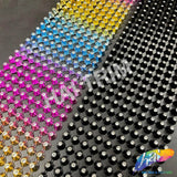 10-row Spike Plastic Stud Banding with Rhinestones, PSB-022