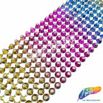 10-row Spike Plastic Stud Banding with Rhinestones, PSB-022