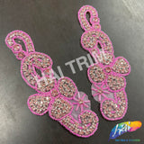 Beaded Rhinestone Motif Applique (sold by pair), RA-254 Colors