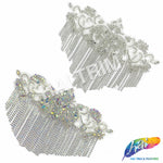 Lace Rhinestone Applique with Rhinestone Fringe, RA-302