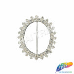 1 7/8" Crystal Oval Crown Rhinestone Buckle, RB-102