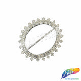 1 7/8" Crystal Oval Crown Rhinestone Buckle, RB-102