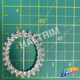 1 7/8" Crystal Oval Crown Rhinestone Buckle, RB-102