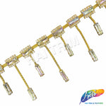 SALE! 3 1/2" Multicolor/Gold Dangling Rhinestone Fringe, RF-006