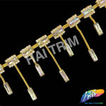 SALE! 3 1/2" Multicolor/Gold Dangling Rhinestone Fringe, RF-006