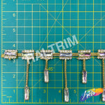 SALE! 3 1/2" Multicolor/Gold Dangling Rhinestone Fringe, RF-006