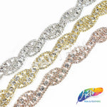 3/4" Swirl Crystal Rhinestone Trim, RT-011