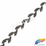 3/4" Crystal Rhinestone Leaf Trim, RT-022