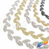 3/4" Crystal Rhinestone Leaf Trim, RT-022