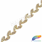 3/4" Crystal Rhinestone Leaf Trim, RT-022