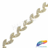 3/4" Crystal Rhinestone Leaf Trim, RT-022