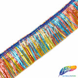 SALE! 2" Multicolored Plastic Raffia Fringe