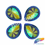 30x38mm Studded Teardrop Color AB Resin Stones (4 pieces)