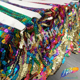 Multicolored Sequins Fringe (6" 12"), SEQ-001