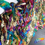 Multicolored Sequins Fringe (6" 12"), SEQ-001