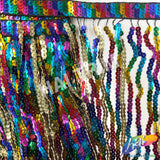 Multicolored Sequins Fringe (6" 12"), SEQ-001