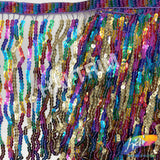 Multicolored Sequins Fringe (6" 12"), SEQ-001