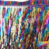 Multicolored Sequins Fringe (6" 12"), SEQ-001