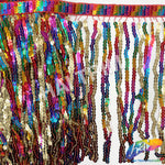 Multicolored Sequins Fringe (6" 12"), SEQ-001