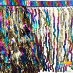 Multicolored Sequins Fringe (6" 12"), SEQ-001