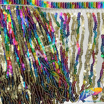 Multicolored Sequins Fringe (6" 12"), SEQ-001