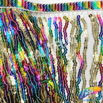 Multicolored Sequins Fringe (6" 12"), SEQ-001