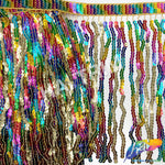 Multicolored Sequins Fringe (6" 12"), SEQ-001